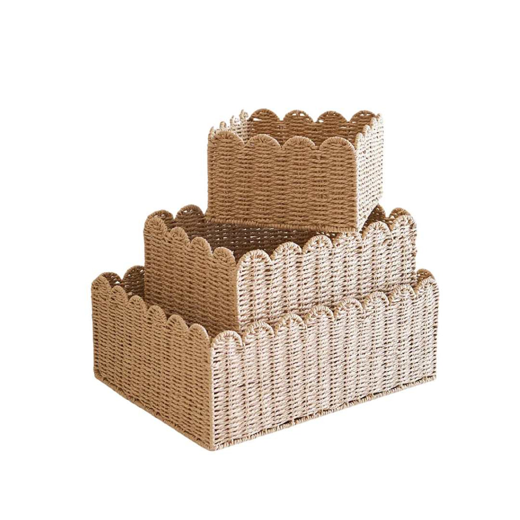 Woven Willow Storage Basket in Three Sizes
