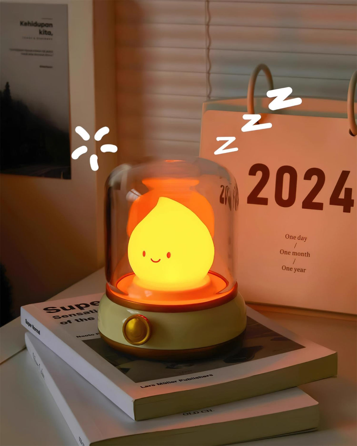 LED Flame Night Light with Flickering Effect