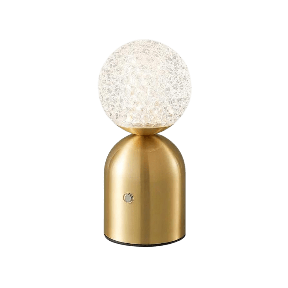 Gold Cordless Rechargeable Sculptural Table Lamp
