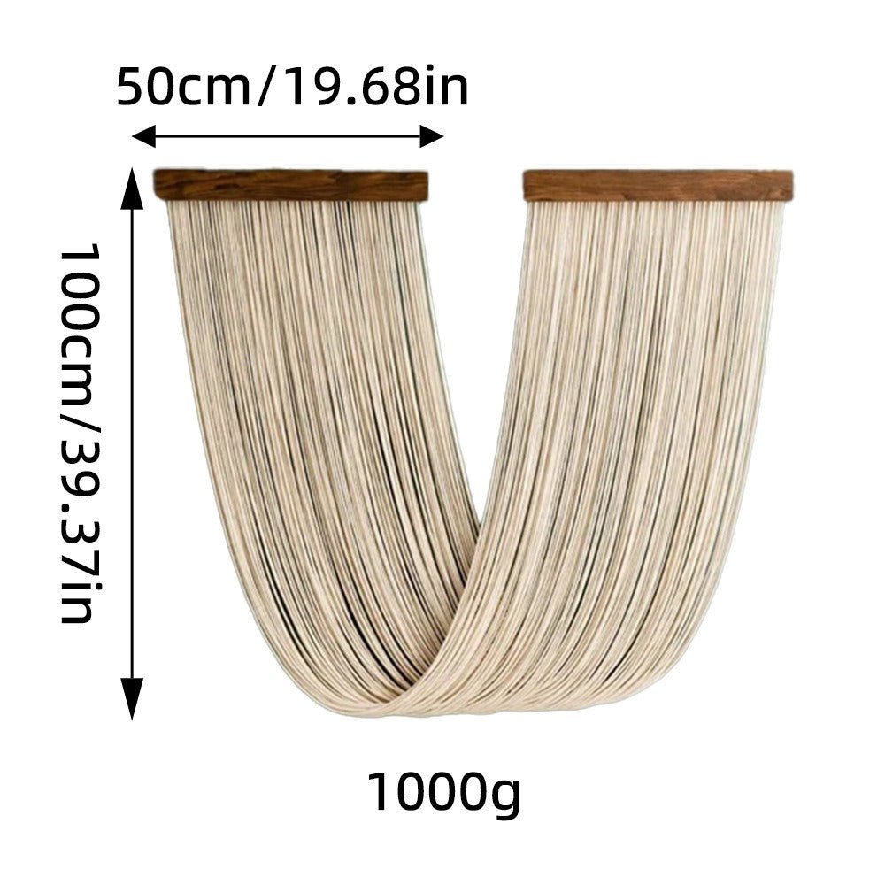 Woven Rope Wall Hanging with Wooden Bar