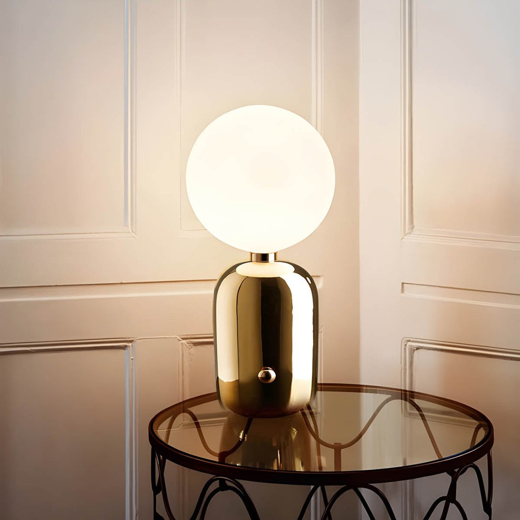 Spherical Table Lamp in Three Sizes and Finishes