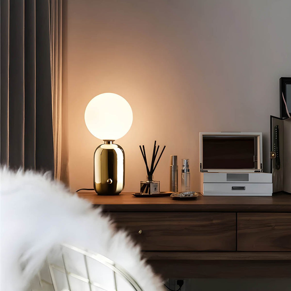 Spherical Table Lamp in Three Sizes and Finishes