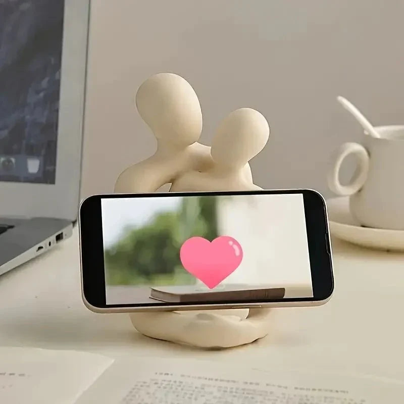 Abstract Couple Sculpture Phone Stand and Candle Holder