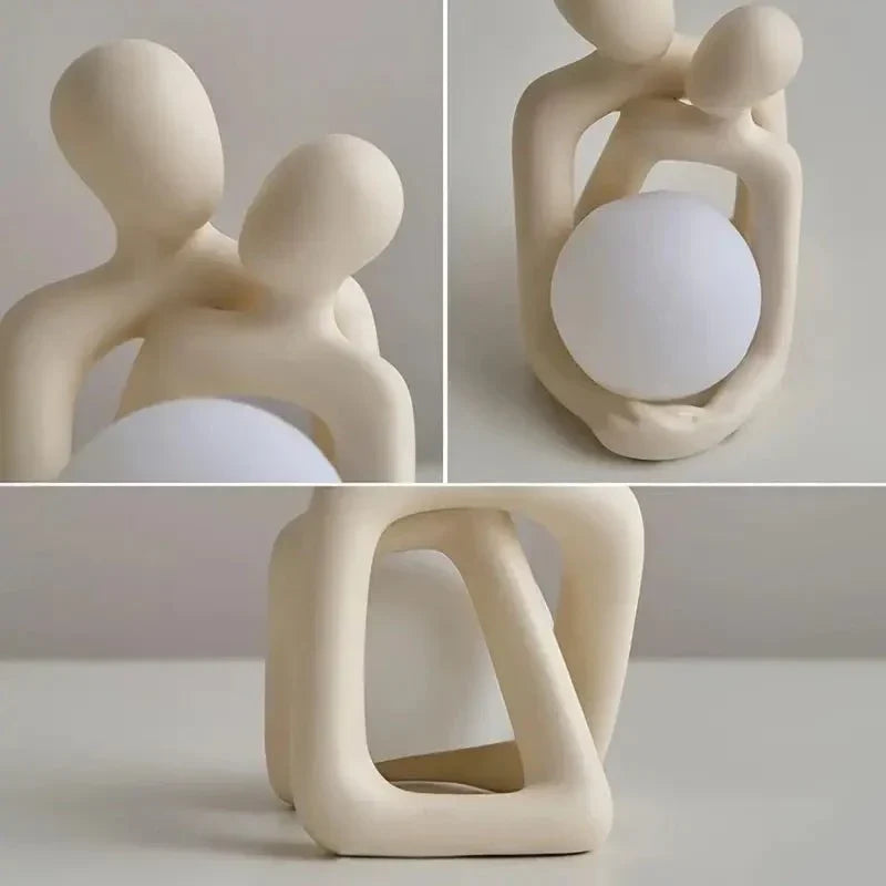 Abstract Couple Sculpture Phone Stand and Candle Holder