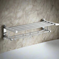 Stainless Steel Towel Rail with Shelf and Hooks