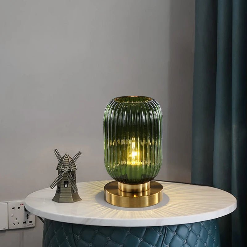 Colored Glass Table Lamp in Two Designs