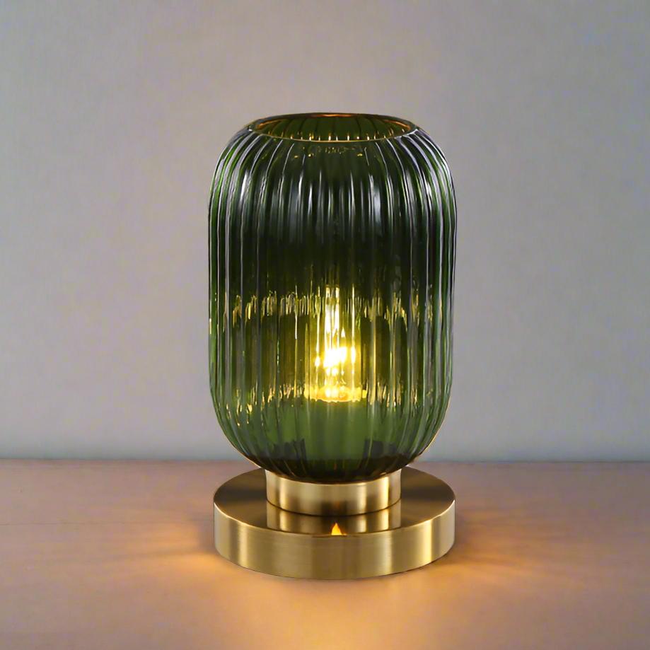 Colored Glass Table Lamp in Two Designs