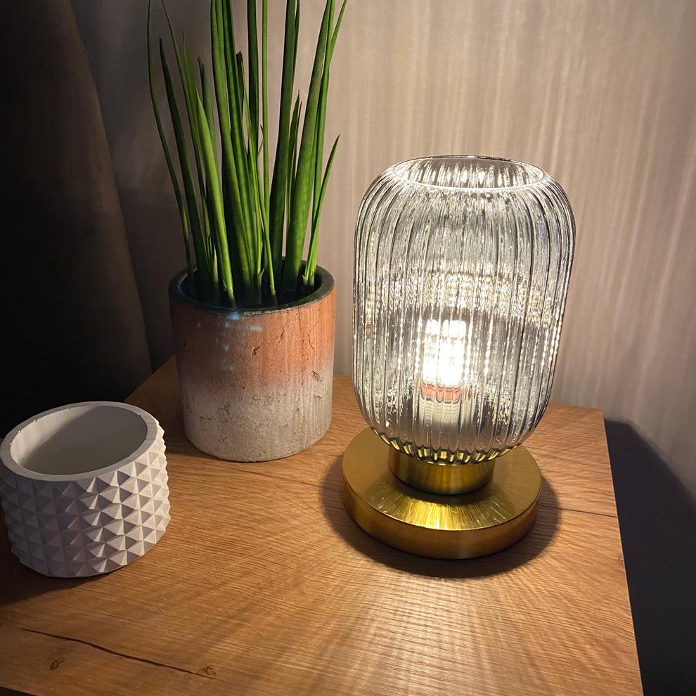 Colored Glass Table Lamp in Two Designs