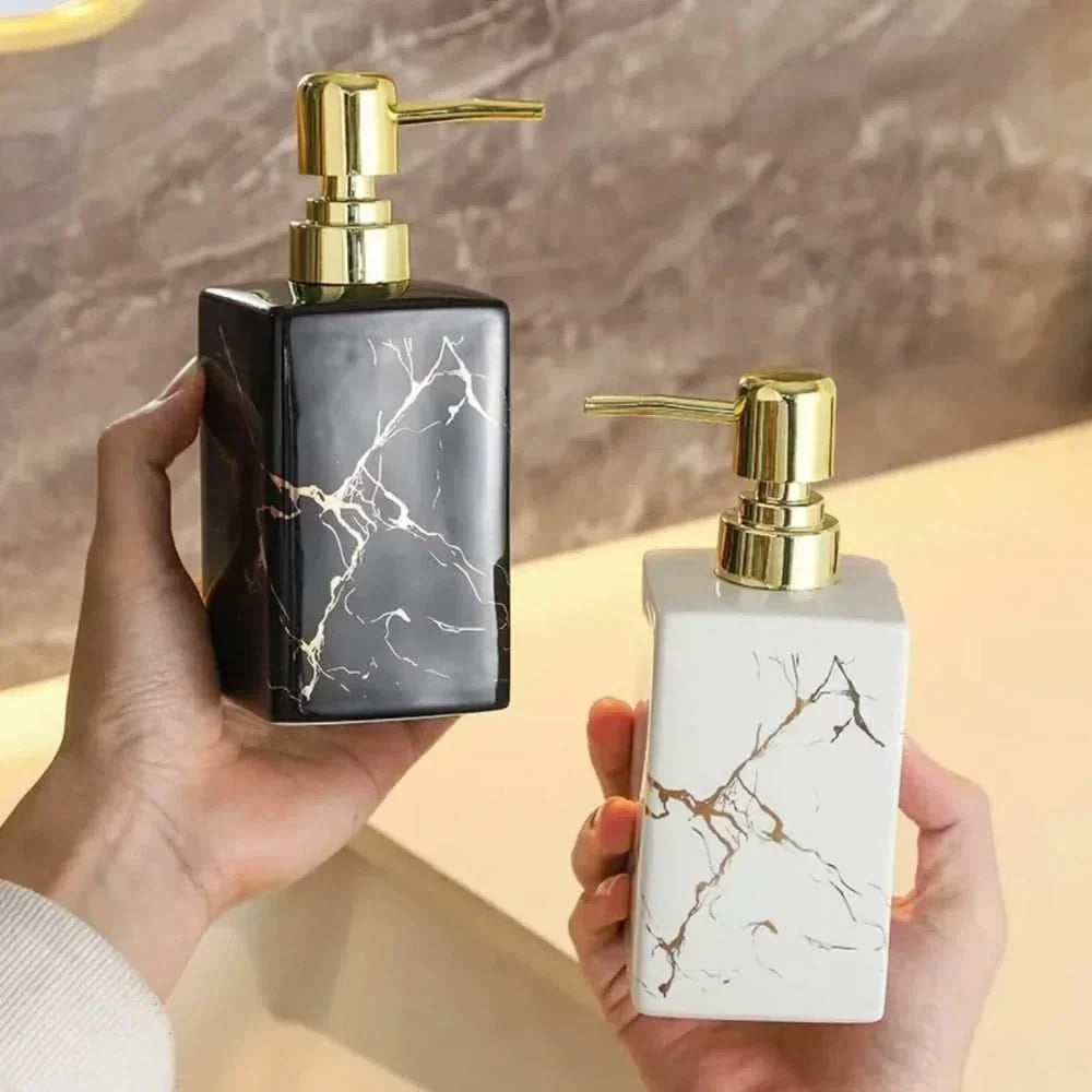 Black or White Marble-Effect Soap Dispenser