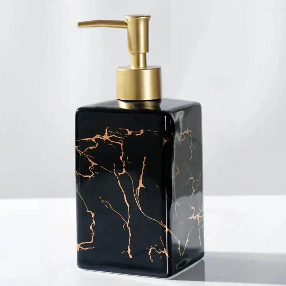Black or White Marble-Effect Soap Dispenser