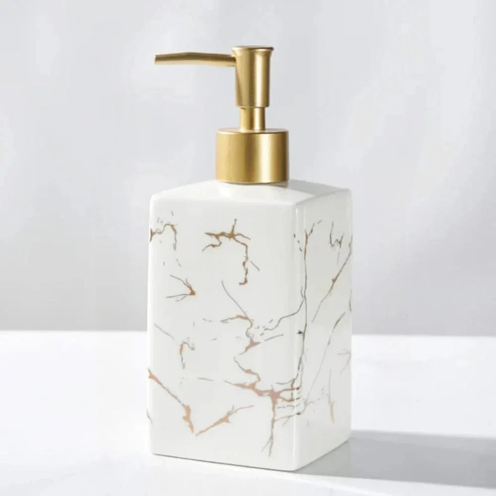 Black or White Marble-Effect Soap Dispenser